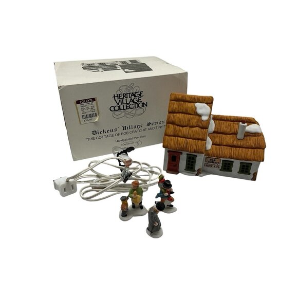 Dept. 56 The Cottage of Bob Cratchit and Tiny Tim Dickens Christmas Village 1985 - Picture 1 of 16